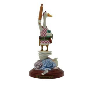 GREENWICH WORKSHOP Supermom Porcelain Goose Mother Vintage Figurine 7.5"